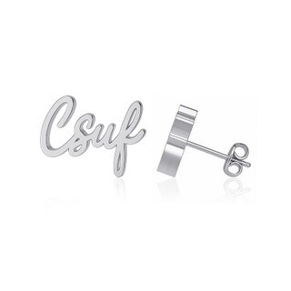 CSUF Post Earrings - Silver